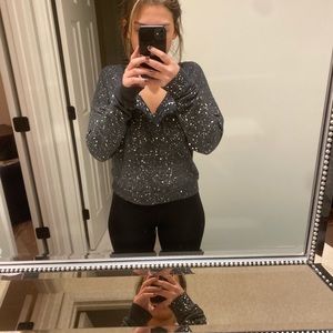 Cute and casual grey and silver top